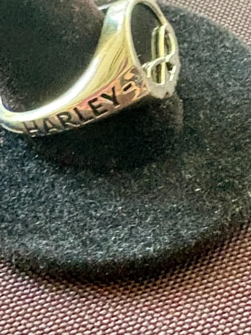 HARLEY DAVIDSON STERLING SILVER ONYX WILLIE G SKULL RING